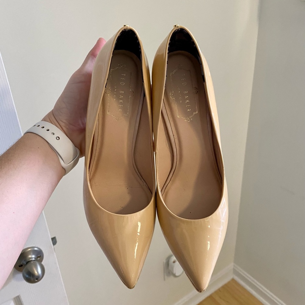 Ted Baker Cream Nude Patent Leather Heels 38/8